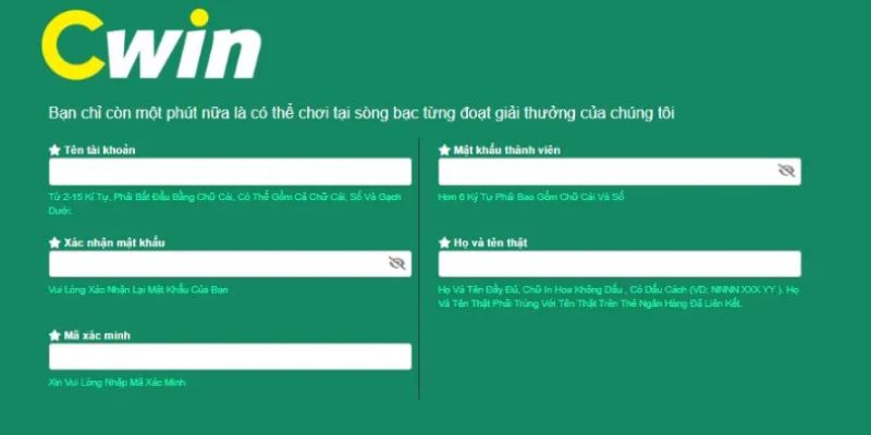 Hướng dẫn đăng ký Cwin cực dễ